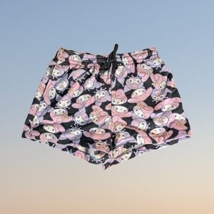 Pink Cartoon Print Women's Shorts